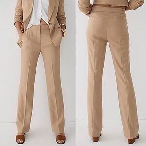 NWT J. Crew Willa Cropped Flare Pant Italian City Wool Blend Camel Brown Size 14